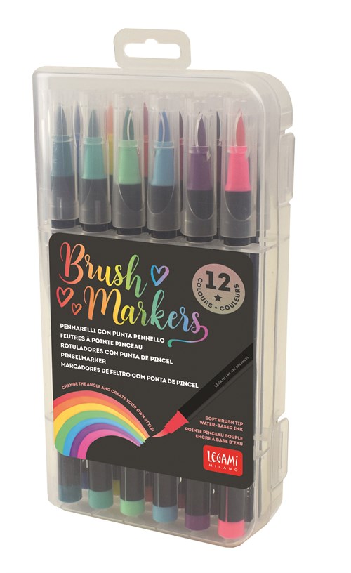 Set 12 carioci tip pensula - Brush Markers