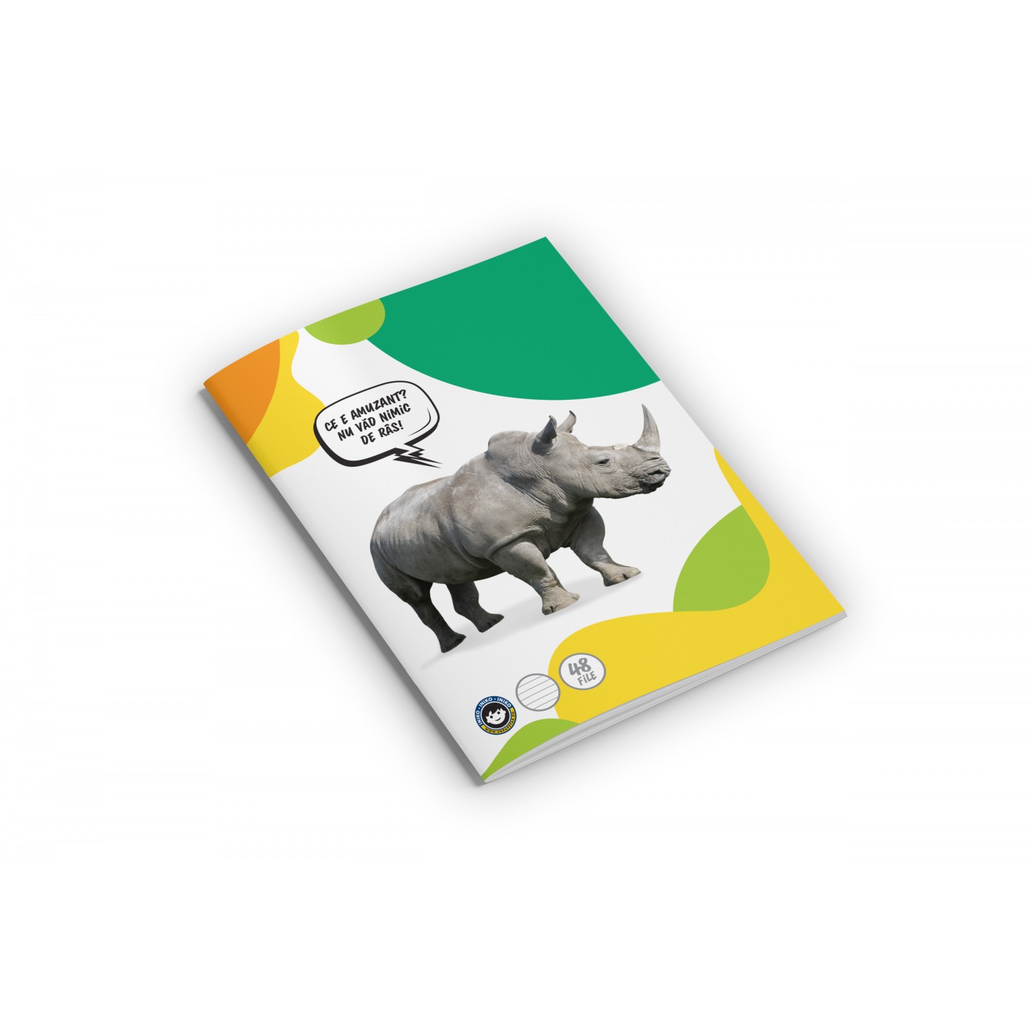 Caiet - Dictando, Rinocer, format A5, 48 file, capsat, gama Discover the wild