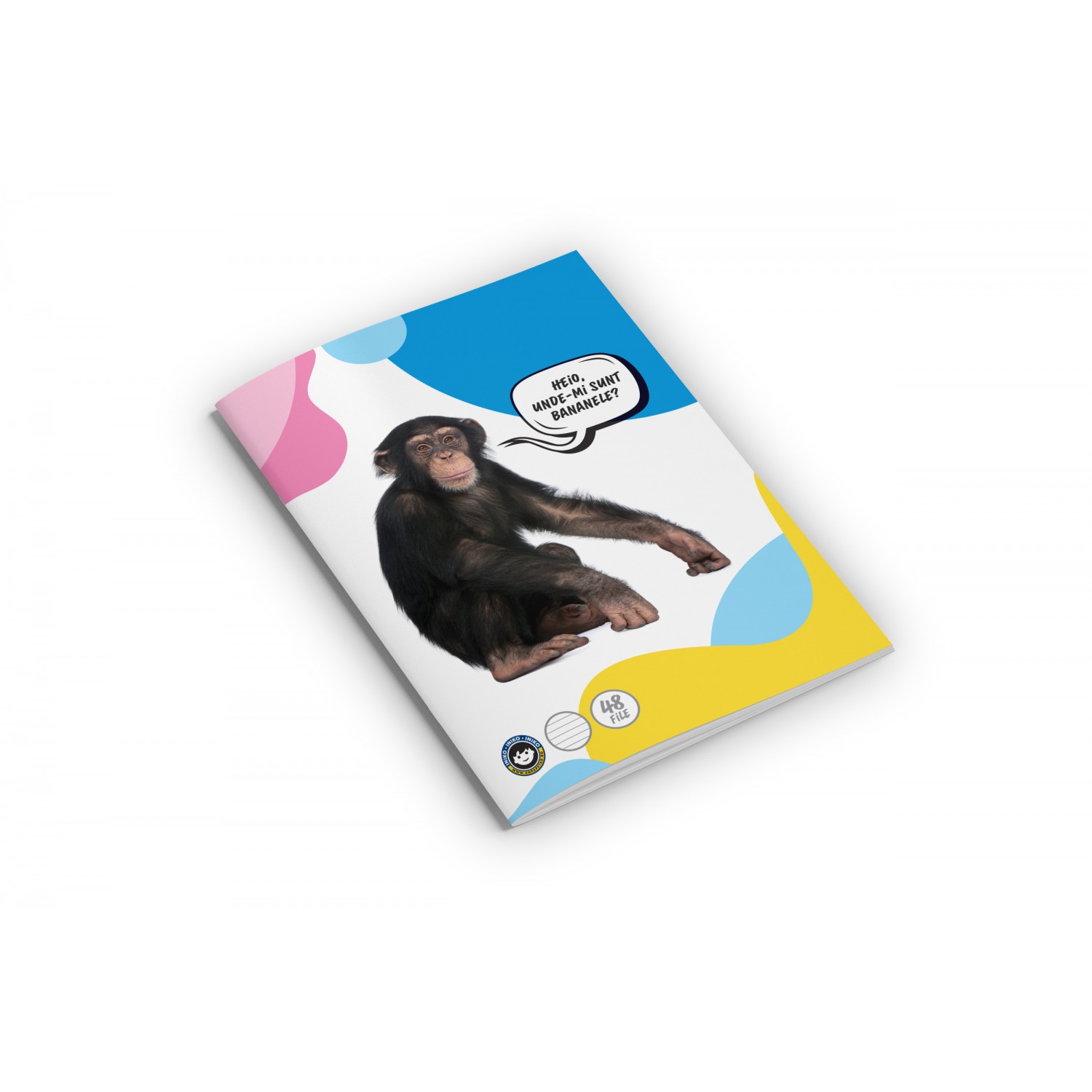 Caiet - Dictando, Cimpanzeu, format A5, 48 file, capsat, gama Discover the wild