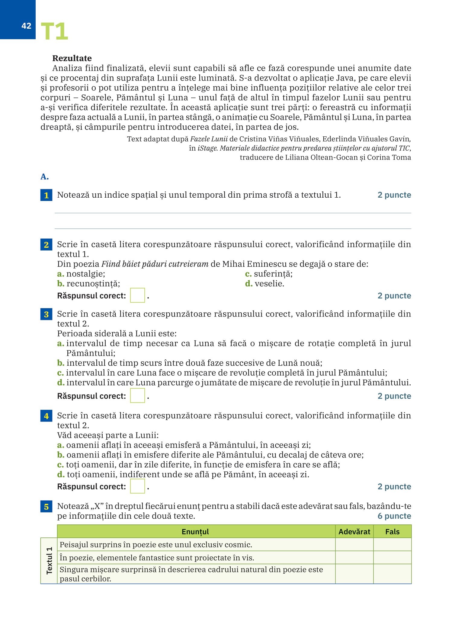 Limba si literatura romana. Evaluarea Nationala 2023. Clasa a VIII-a