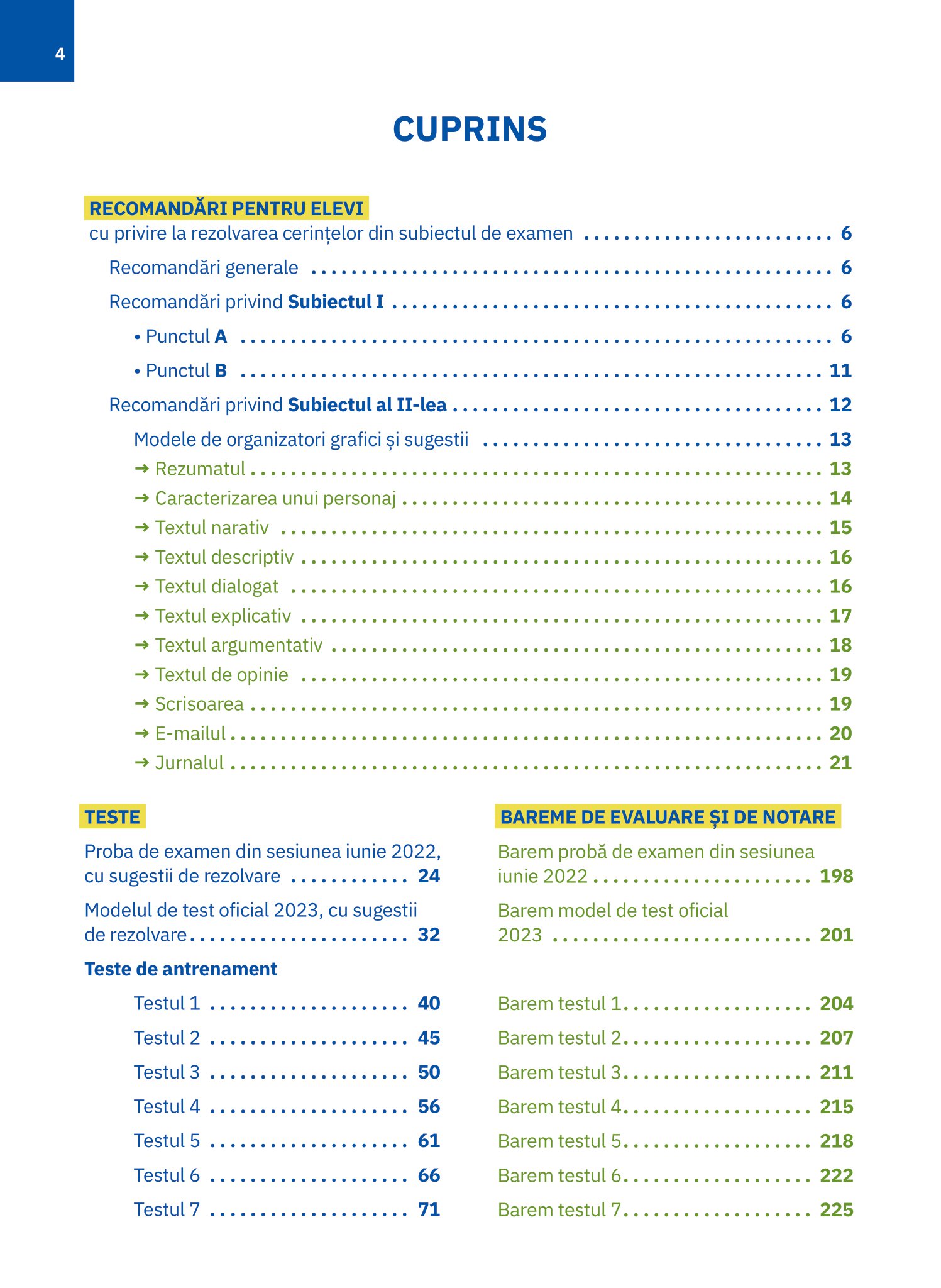 Limba si literatura romana. Evaluarea Nationala 2023. Clasa a VIII-a
