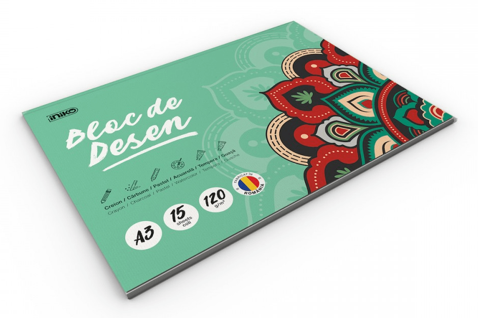 Bloc de desen - A3, 15 file, 120 gr - Mandala