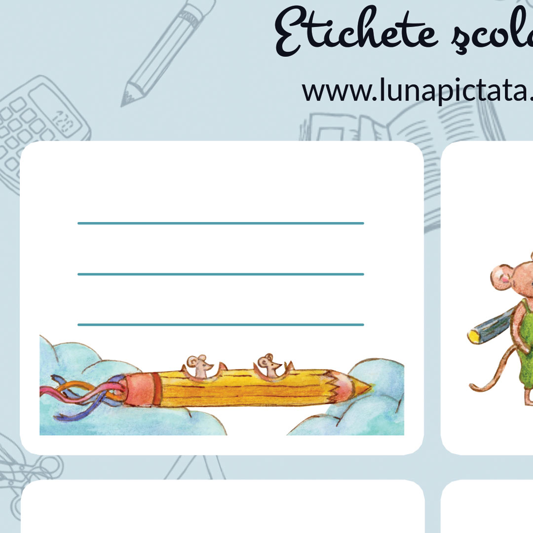 Etichete scolare ilustrate