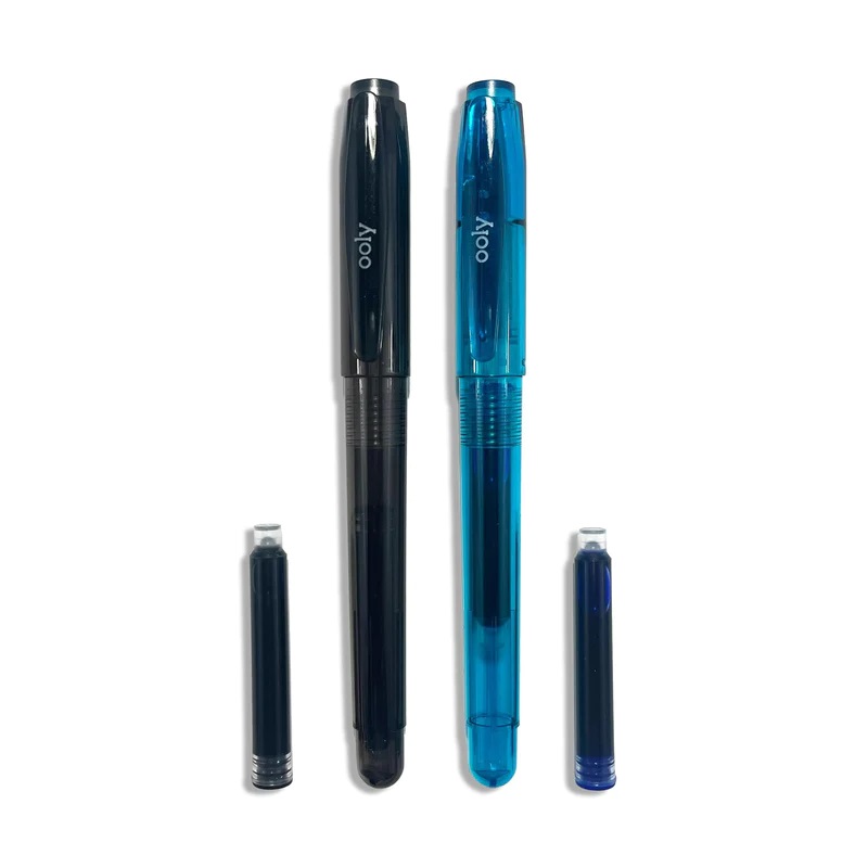 Set 2 stilouri cu 4 rezerve - Ooly Splendid Duo - Albastru si negru