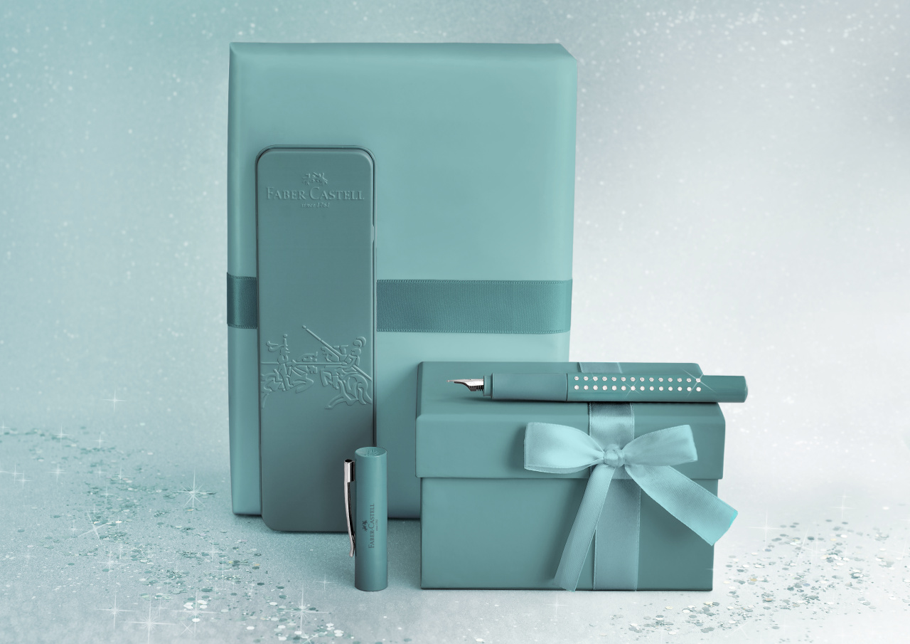Set stilou si cutie - Sparkle M - Turcoaz Ocean Metalic