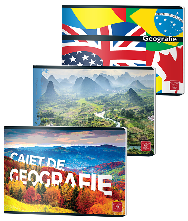 Caiet geografie - 24 file - Mai multe modele - Pret pe bucata
