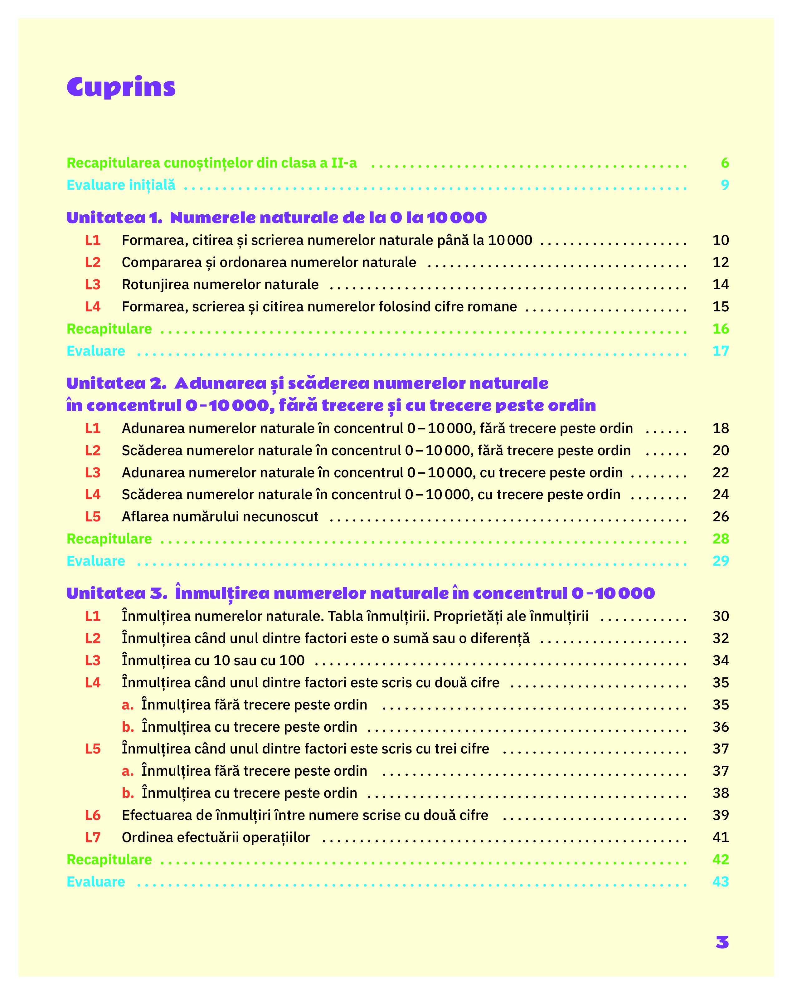 Matematica. Caietul elevului. Clasa a III-a