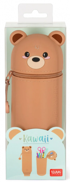 Penar - 2 in 1 Soft Silicone Pencil Case - Kawaii - Teddy Bear