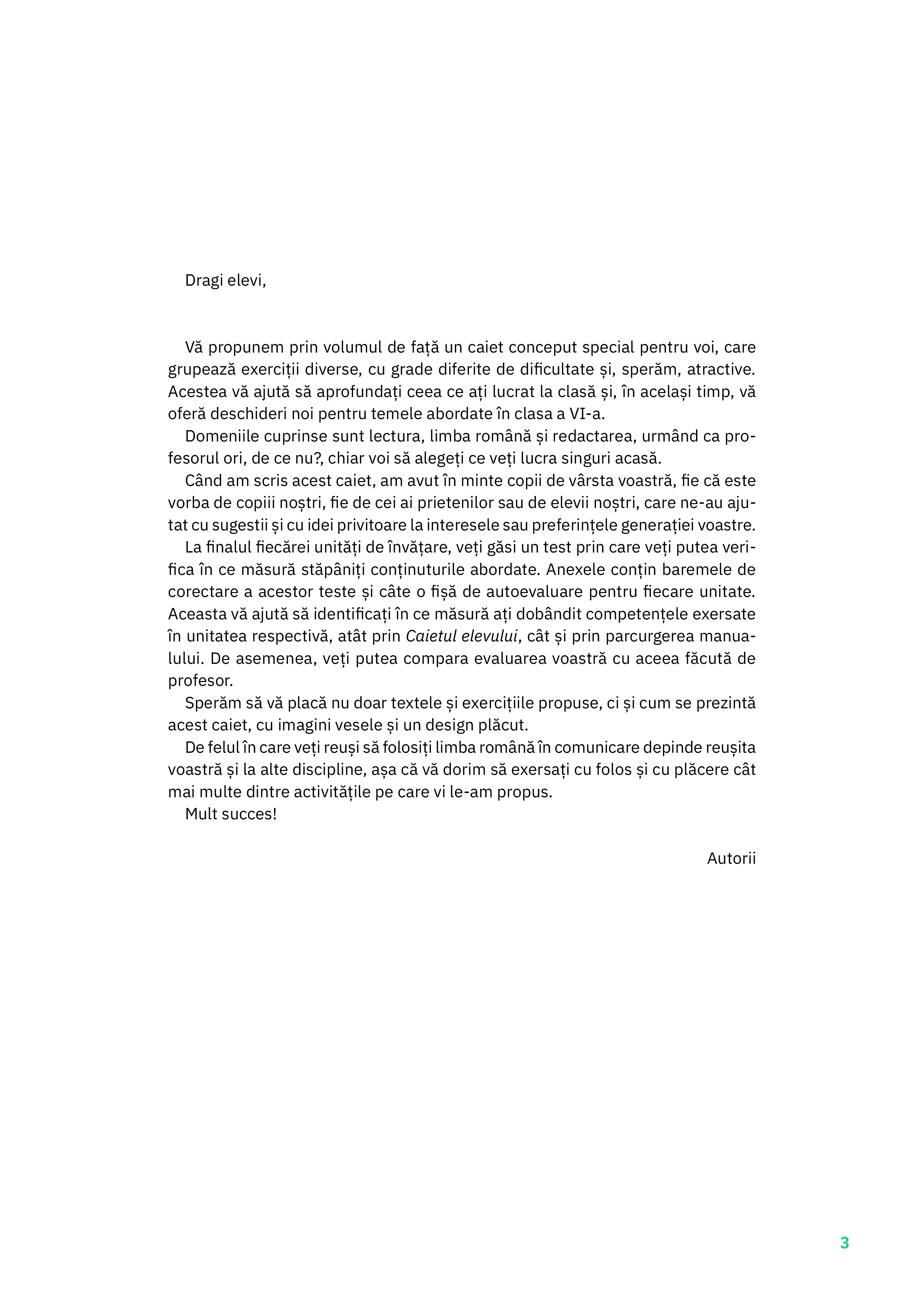 Limba si literatura romana - Caietul elevului, Clasa a VI-a