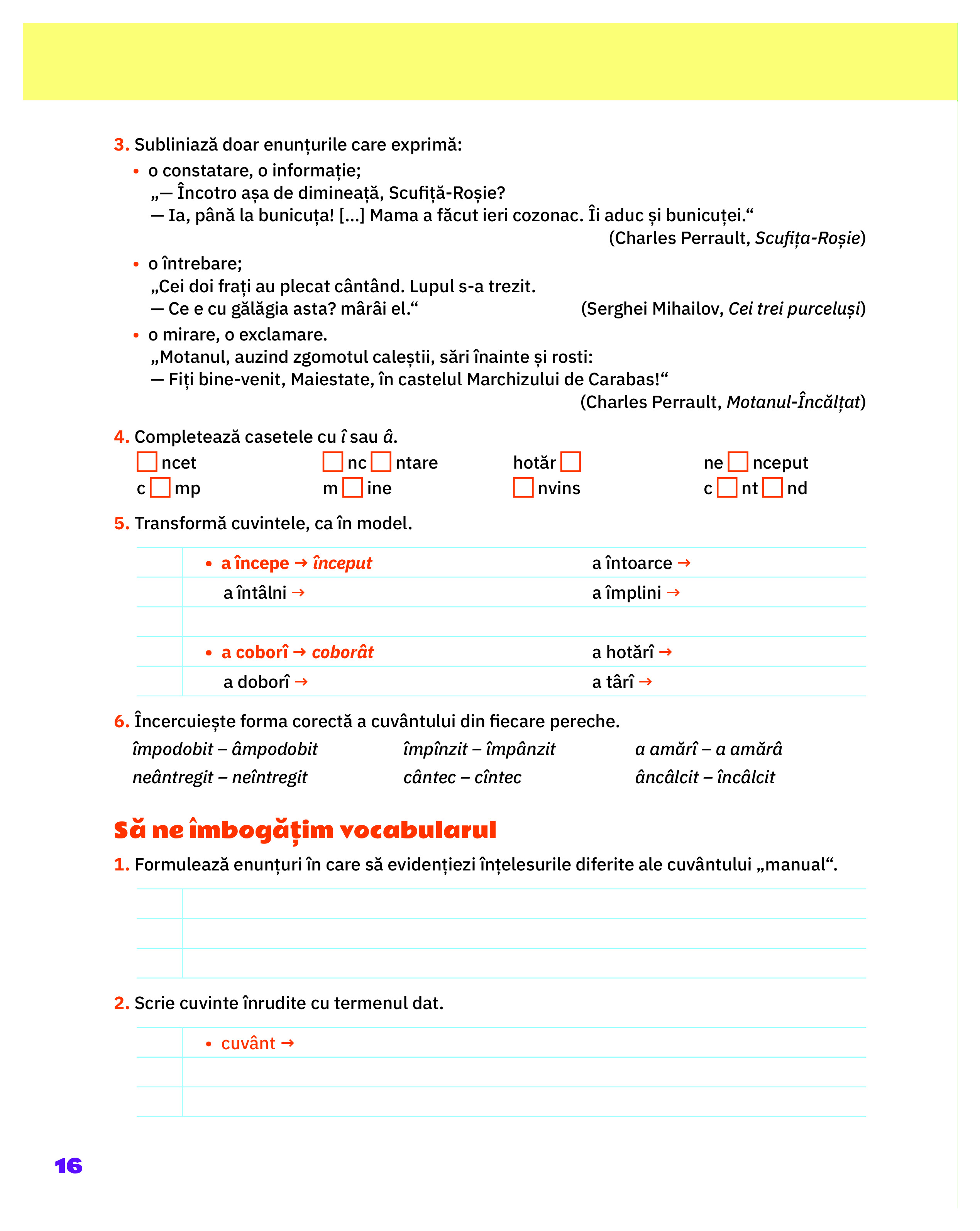 Limba si literatura romana - Clasa a III-a, Caietul elevului