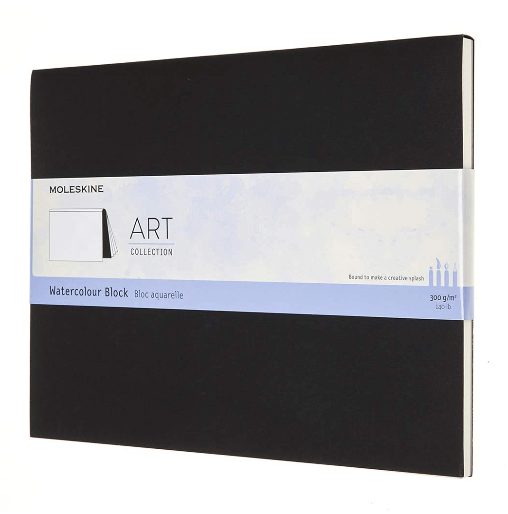 Bloc de desen - Moleskine Art Collection Watercolour Paint - Extra Large, Cardboard Cover, Black