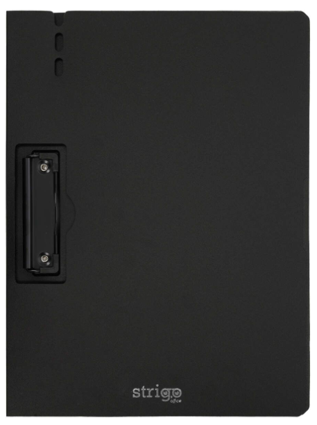 Clipboard Strigo A4, cu suport pentru pix - Negru