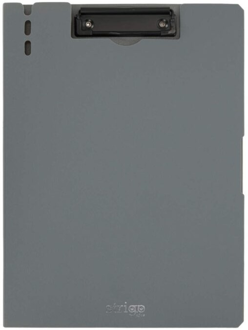 Clipboard Strigo A4, cu suport pentru pix - Gri