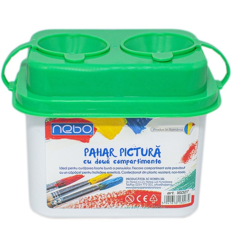 Pahar pictura cu 2 compartimente (mai multe culori, pret pe bucata)