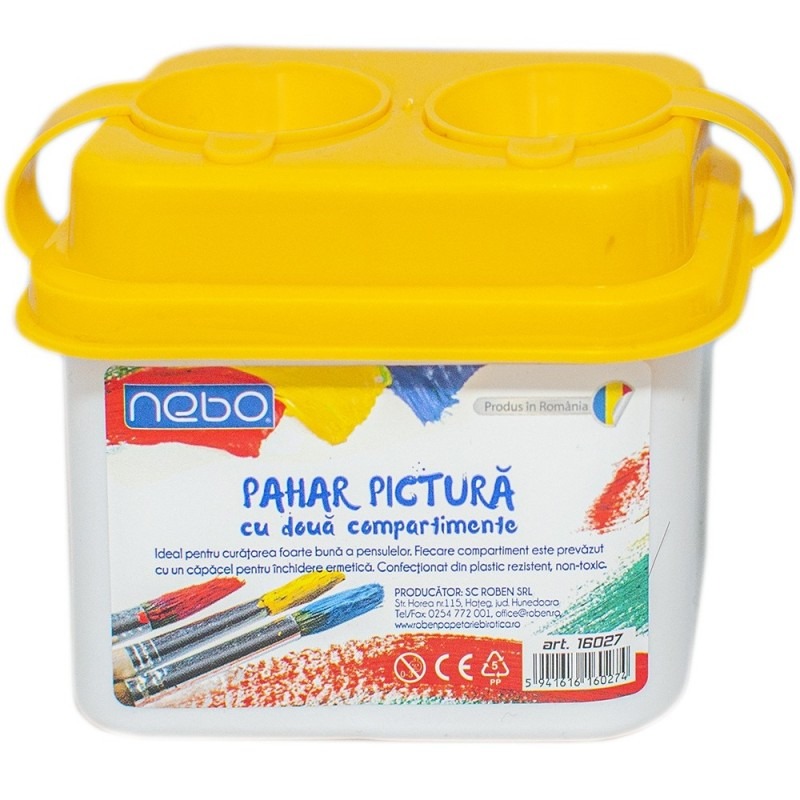 Pahar pictura cu 2 compartimente (mai multe culori, pret pe bucata)