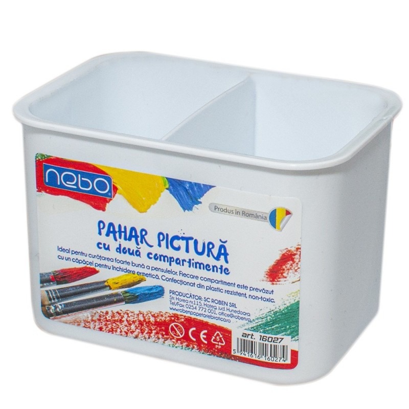 Pahar pictura cu 2 compartimente (mai multe culori, pret pe bucata)