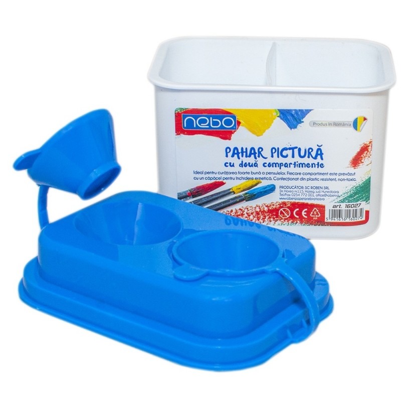 Pahar pictura cu 2 compartimente (mai multe culori, pret pe bucata)