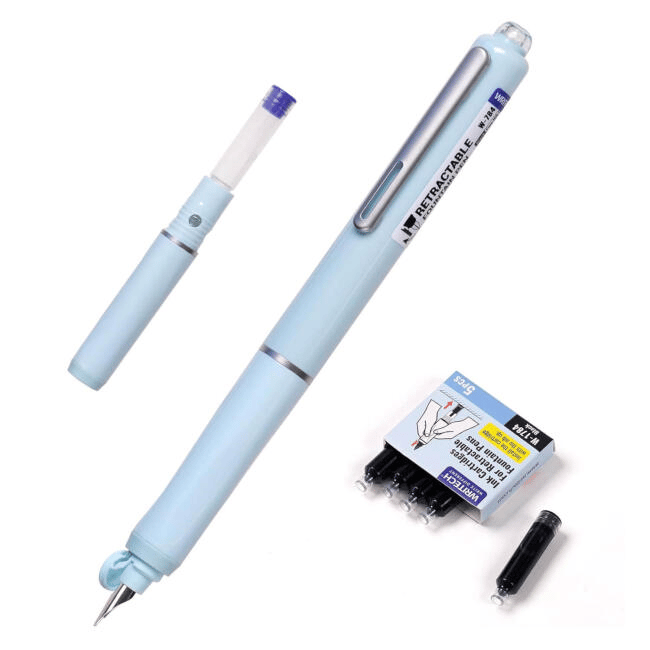 Stilou retractabil - Albastru + 5 patroane