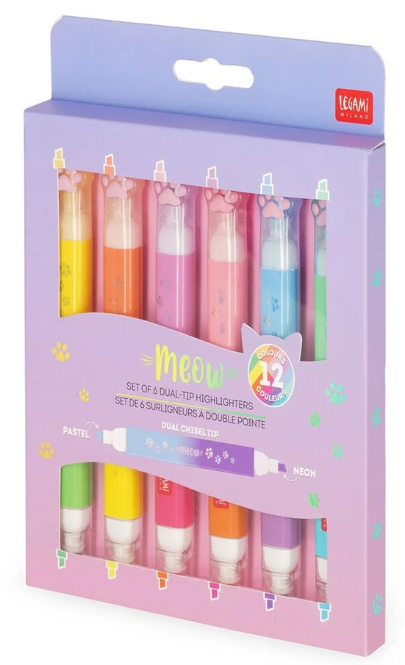 Set 6 carioci dual-tips - Meow