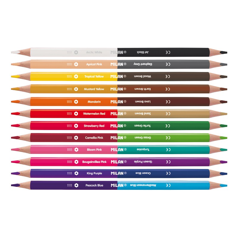 Set 12 Creioane colorate bicolor - Milan