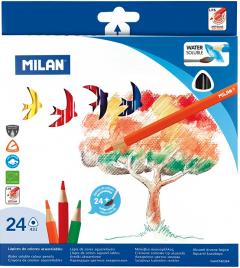 Set 24 Creioane colorate tip Acuarela - Milan